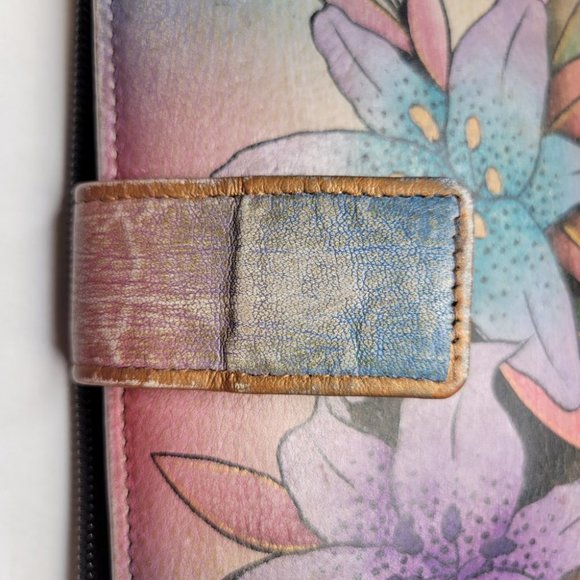 Anuschka Handpainted Leather Lilies Wallet - Picture 11 of 11